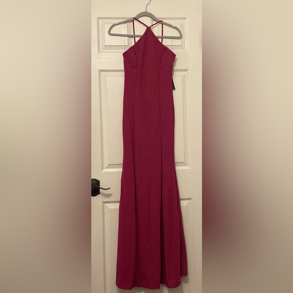 Raspberry colored long dress from fashion nova NWT